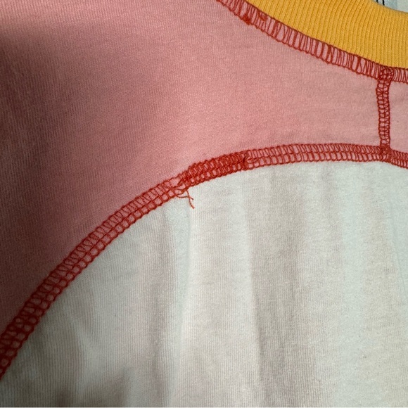 Urban Outfitters BDG Colby Seamed Long Sleeve Tee Color Block Size Medium - Picture 12 of 12